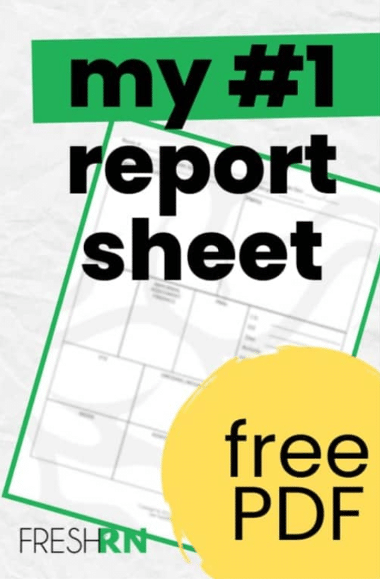 free nursing report sheet